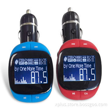 Car FM Transmitter with Aux-in and 1.4 Inches Large Screen Display, Supports USB/SD Card